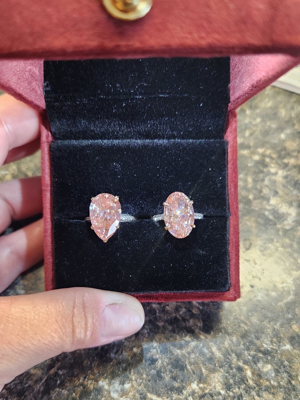 2 Pink IGI Diamond Rings! - Picture 2 of 7
